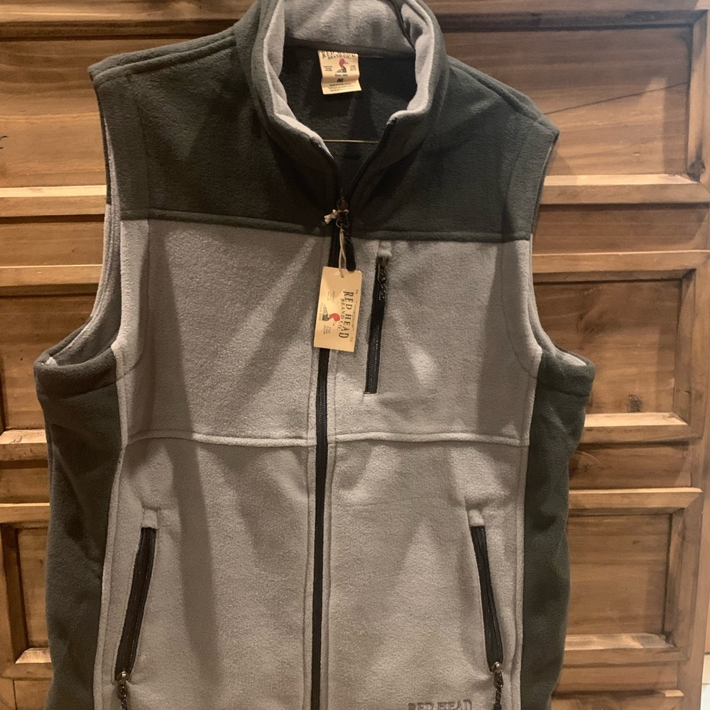 Mens Fleece Vest Red Head